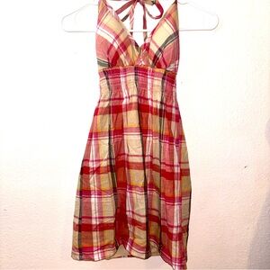 Tilly's Red Plaid Dress, Halter Straps, Mini Dress